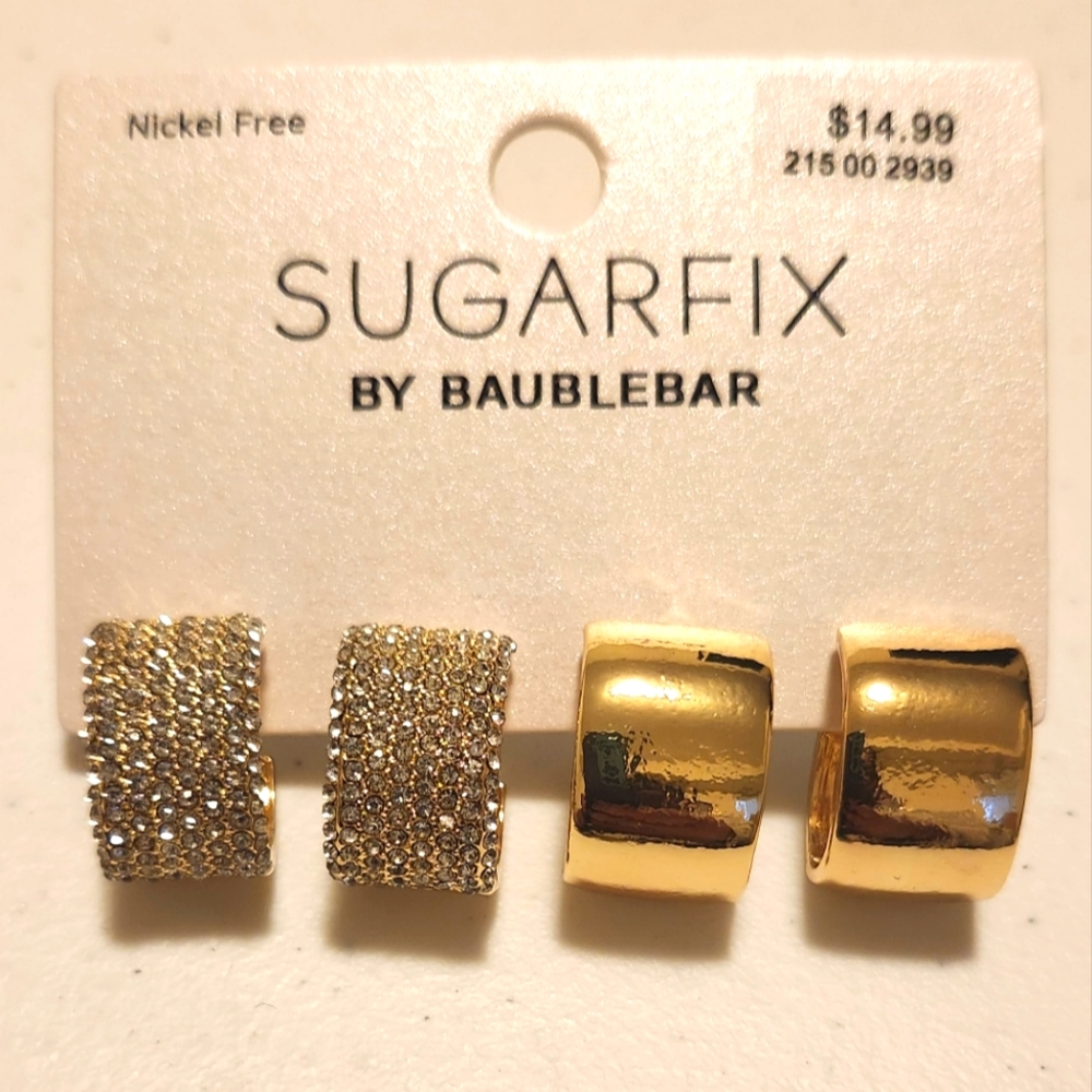 BaubleBar Sugarfix 2 pair Chunky post earrings